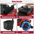 thumbnail image 3 of Mobility Scooter for Senior, Legahome Folding 4 Wheels Mobility Scooter with USB Port & Removable Battery, Electric Powered Mobile Wheelchair Device for Adult 330lbs, Red, 3 of 12