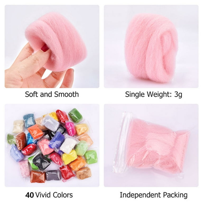 Needle Felting Kit, Needle Felting Starter Kit, 8 Colors Wool Roving for  Need