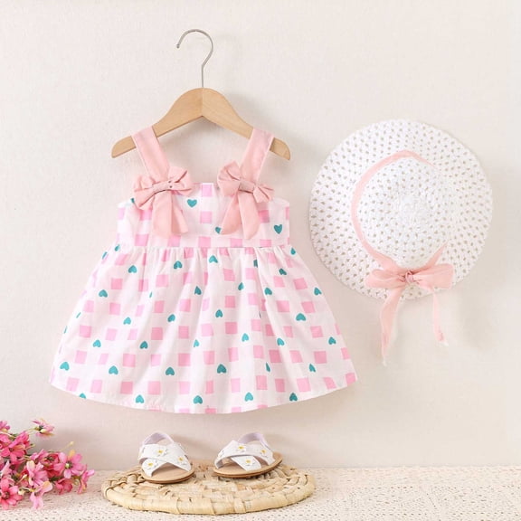 Girls' Dresses Summer Floral Ruched Sleeveless Kids Clothing