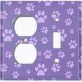thumbnail image 4 of Metal Light Switch Plate Cover Cute Puppy Dog Paw Prints Purple DOG037, 4 of 13
