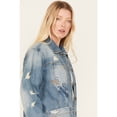 thumbnail image 2 of Cleo + Wolf Women's Medium Wash Denim Jacket Medium Wash X-  US, 2 of 4