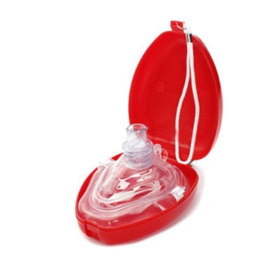Ems Rescue Bag LINE2design CPR EMS Medical Rescue Mask Adult Resuscitator Hard Case with Wrist Strap & O2 Intel Red ()