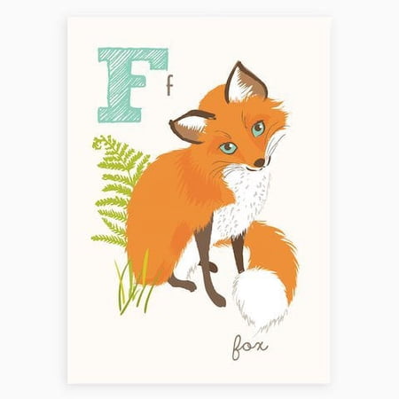 Sea Urchin Studio - F is for Fox - ABC Alphabet Wall Art for Kids