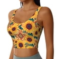 thumbnail image 2 of Pofeuu Bohemian Sunflower Print Sports Bra for Women Sexy Vest Yoga Running Gym Fitness Crop Bras Tops-Medium, 2 of 8
