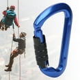 thumbnail image 4 of D-shape Carabiner Auto Lock Carabiner Climbing Carabiner Aviation Aluminum Carabiner Durable Aviation Aluminum Auto Lock DShape Carabiner Safe For Outdoor Climbing CampingBlue, 4 of 8