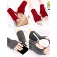 thumbnail image 7 of Women Long Fingerless Gloves Winter Mitten Arm Gloves with Thumb Hole, 7 of 7