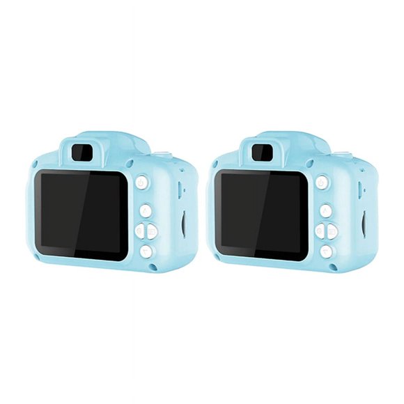 2piezas 2 Pulgadas de Pantalla Alta Definición Cámara Digital Chargable Cámara de Juguetes Accesorios de Fotografía Al Aire Libre (Azul)
