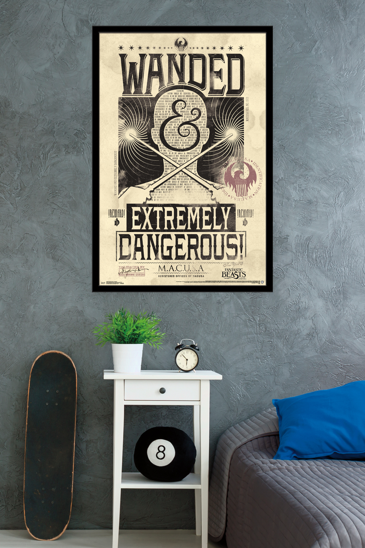Fantastic Beasts And Where To Find Them - Wanded - Extremely Dangerous Wall Poster, 22.375" x 34", Framed