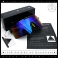 thumbnail image 7 of Mens 80s Vibe Color Mirror Rimless Oversized Shield Sport Sunglasses [Slate - Purple Mirror], 7 of 7