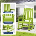 thumbnail image 4 of JUSTLET 2pc Outdoor Chair, HDPE Plastic Patio Rocking Adirondack Chairs,Apple Green, 4 of 8