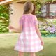 thumbnail image 5 of Girls Summer Dress Tween Dresses Cold Shoulder Gradient Dress Stylish Short Sleeve A-Line Summer Dress for Kids ,Sie:160, 5 of 7