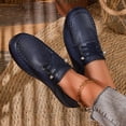 thumbnail image 4 of Rokment Women's Oxfords Dress Walking Shoes Vintage Casual Leather Lace up Flat Comfortable Soft Sole Slip on Fashion Sneakers Blue Size 6.5, 4 of 8