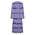 thumbnail image 4 of Guieoi Dress for Women under $10.00 Plus Size Women's Fashion Casual Printed Long Sleeve Round Neck Dress Purple Black*Friday/Cyber*Monday, 4 of 4