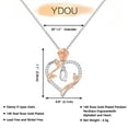 thumbnail image 5 of Ydou Rose Heart Initial Necklace for Women, 14K White Gold Plated Love Heart Letters with Rose Flower Pendant Necklace for Women, 5 of 9