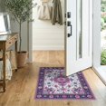 thumbnail image 2 of ODIKA Medallion Oriental Maximalist With Ornate Floral Scroll Border Stain Resistant Thin Throw for Entryway, Kitchen, Laundry Room, 2 of 7