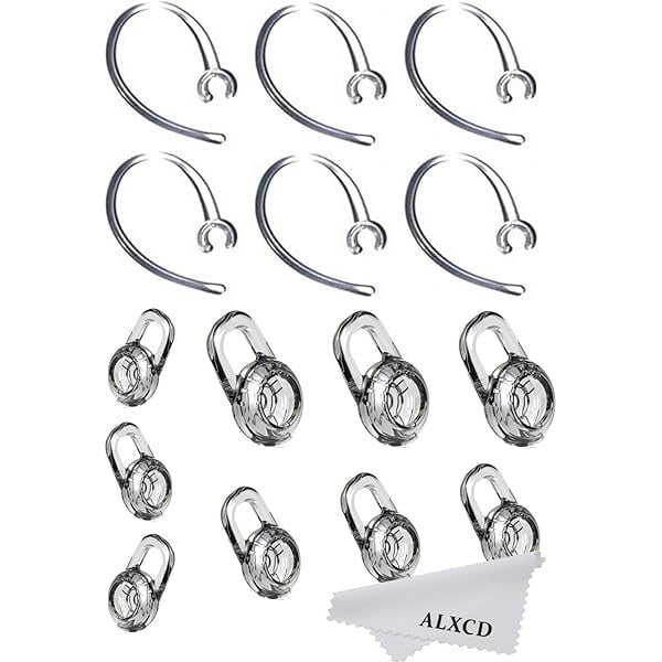 wonima02 Earbud Gel & Ear Hook for Plantronics, 9 Pcs (Small/Medium/Large) Clear Replacement Eargel & 6 Pcs Clear Ear Hook, Fit for Plantronics M155 M165 M1100 M100 M55 M28 M25 Voyager Edge (6+9)