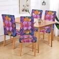 thumbnail image 2 of Yayeee 2 Pack Dining Chair Covers Stretch Parson Chairs Slipcovers Seat Protector, Large Purple Flowers, 2 of 6