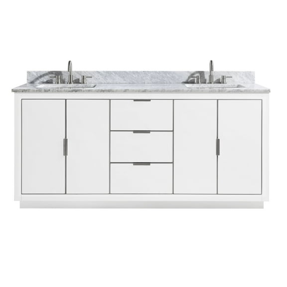 Avanity Austen-Vs73-S-C Austen 72" Free Standing Double Basin Vanity Set - White