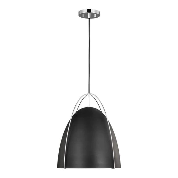 Open Box Visual Comfort Studio Collection - Norman-1 Light Large Pendant-Chrome