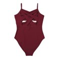 thumbnail image 6 of TSSOE Classic V-Neck Camisole Dance Leotards for Women Cotton Spaghetti Straps Ballet Costume Burgundy XS, 6 of 7