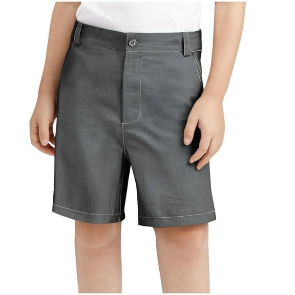 OGLCCG Boys Golf Shorts Kids School Uniform Flat Front Dress Short with Pockets Summer Basic Straight Leg Chino Shorts Size 3-16 Years