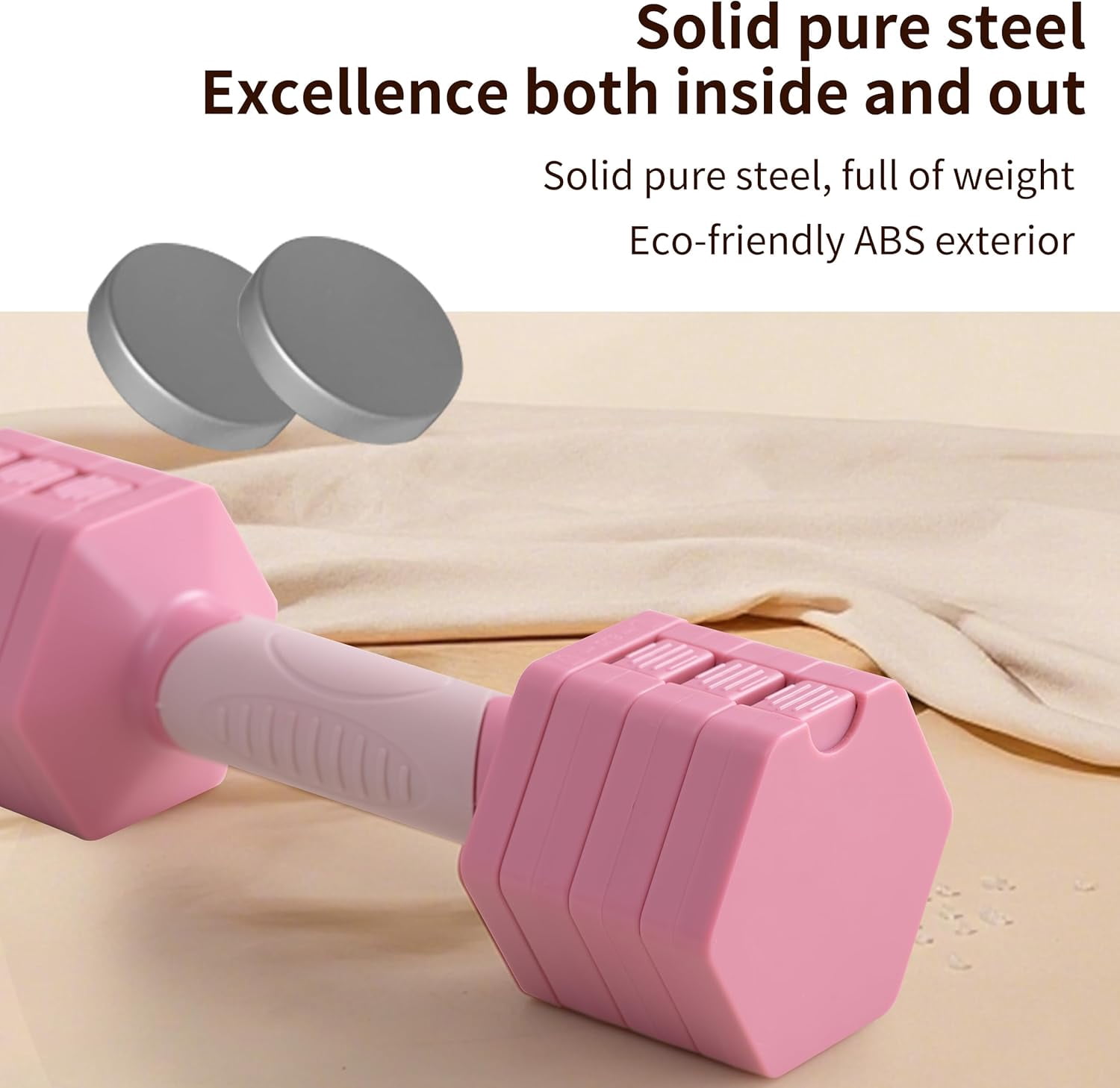 Pink Adjustable Dumbbells Set 5 LB Pair - Quick Dial System for  Weight Changes, Vibration Technology for Enhanced Toning, Non-Slip Handle, Space-Saving Home Gym Strength Training