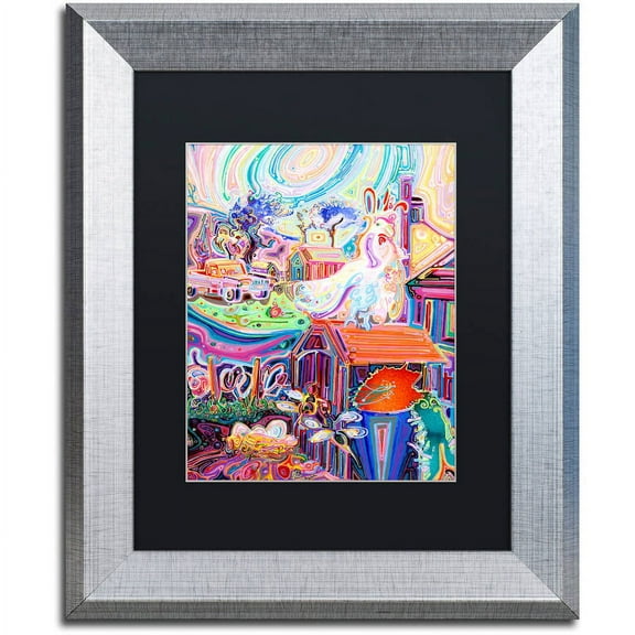 Trademark Fine Art "Poppycock" Canvas Art by Josh Byer, Black Matte, Silver Frame