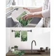 thumbnail image 5 of Palm Leaves Tropical Kitchen Dish Towels for Drying Dishes Set of 2, Green Botanical Summer Green Ombre Waffle Weave Microfiber Hand Tea Bathroom Towels Quick Dry & Absorbent Towel 15.7x23.6, 5 of 7