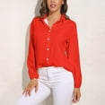 thumbnail image 3 of Pure Red Long Sleeve Blouse Woman Streetwear Casual Shirts Summer Oversize Woman Streetwear Clothing Birthday Present, 3 of 7