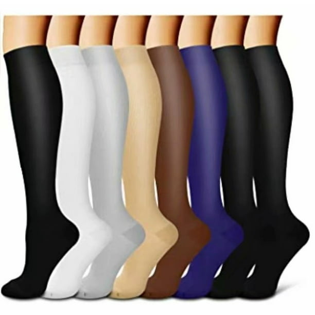Compression Socks (6 Pairs) for Women & Men 15-20mmHg - Best Medical ...