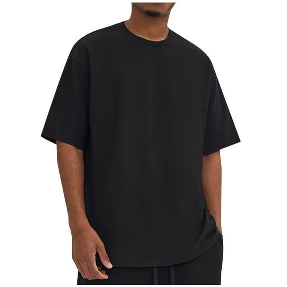 Xunlbb Men's Short Sleeves Men's Solid Color Sports Leisure And Fitness Sleeved T-shirt Sleeve Round Neck Short Sleeve S-2XL