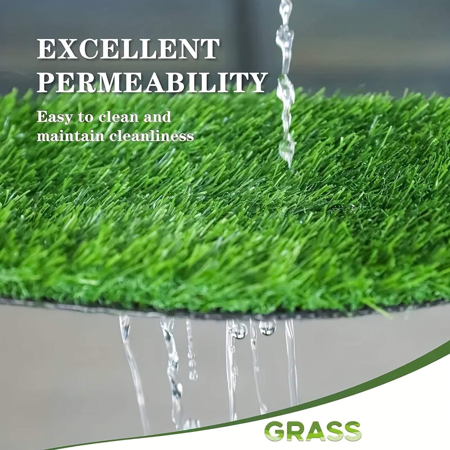 Realistic artificial grass mat, 3 feet x 10 feet artificial turf indoor and outdoor garden lawn landscape, artificial grass blanket with drainage holes