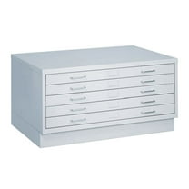 Safco 5 Drawer Small Metal Flat Files Cabinet in Light Gray