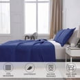 thumbnail image 7 of Jessy Home Queen/Full Size Navy Quilts Floral Microfiber Bedspread Coverlet Set, 7 of 7