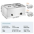 thumbnail image 5 of KFFKFF 3-Section Electric Food Heating Station, 17QT Capacity, 1200W, Adjustable Temp 86-185°F, Professional Grade Stainless Steel Countertop Buffet Server for Catering, 5 of 9