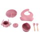 thumbnail image 1 of Baby Feeding Set 3 Divided Grids Plate Bib Bowl Spoon Fork Water Cup Soft Silicone Feeding Supplies Set Brick Red, 1 of 4