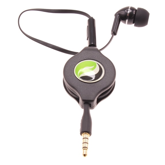 Headphone Retractable Mono Earphone for Google Pixel 5a 5G Phone - 3.5mm w Mic Headset Handsfree Earbud Earpiece Microphone W2A
