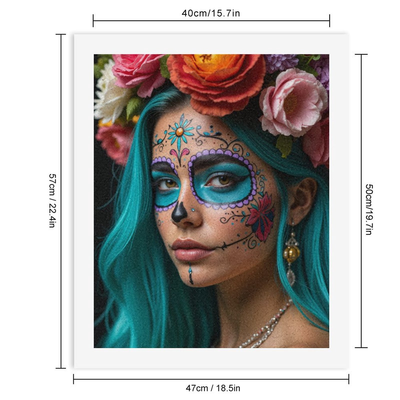 Paint By Numbers Kit for Adults Beginner - Festive Face Art Floral Crown DIY Canvas Painting Kits for Adults, Frameless Paint By Number for Adults for Home Wall Decor 16x20 Inch