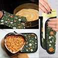 thumbnail image 5 of Yayeee Oven Mitts and Pot Holder Set of 4 Heat Resistant Kitchen Gloves Baking Hot Pad, Green Flowers Pattern, 5 of 5