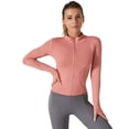 thumbnail image 2 of Valcatch Women's Workout Quick Dry Jacket Lightweight Zip Up Yoga Jacket Cropped Athletic Slim Fit Tops, 2 of 7