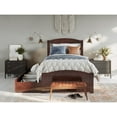 thumbnail image 3 of AFI Warren Platform Bed with Footboard and 2 Storage Drawers Walnut Twin XL, 3 of 5