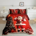 thumbnail image 2 of jejeloiu Merry Christmas Queen Comforter Set,Red Santa Claus Bedding Sets,Xmas Tree Gifts Bedding Comforter Set For Girls,Super Cozy Room Decoration Reversible,3-Piece, 2 of 8