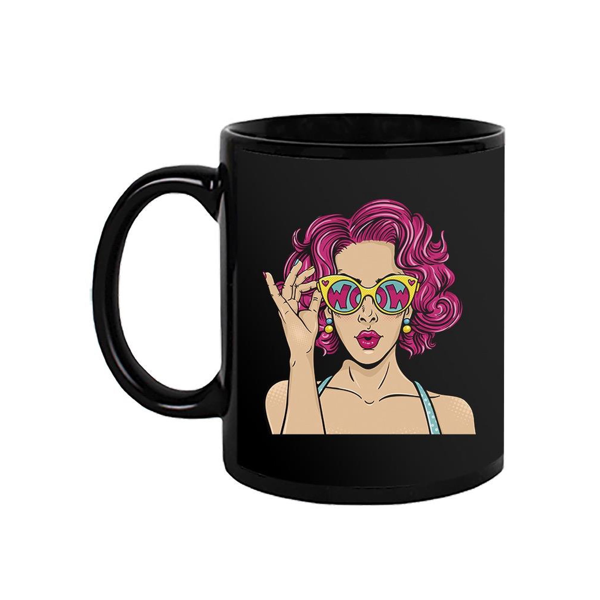 Woman With Glasses Pop Art Style Mug - Image by Shutterstock