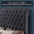 thumbnail image 5 of Merluxy Upholstered Queen Bed Frame with Headboard Sleigh PlatformTufted Bed/Dark Gray, 5 of 17