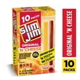 (4 pack) Slim Jim Original 'N Cheese Smoked Meat Snacks, 0.9 oz, 10