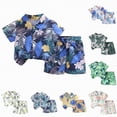 thumbnail image 4 of NIEWTR Toddler Baby Girls Summer Outfits Baby Boy Summer Clothes Short Sleeve Shark Print Tee and Cargo Style Shorts Lounge Shorts 2Pcs 6-12-18-24 Months(Blue,18-24 Months), 4 of 6