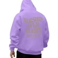 thumbnail image 3 of Christian Hoodies for Men 2025 Worship Over Worry Letter Graphic Hoodie with Pockets Hooded Sweatshirt Pullover Tops, 3 of 6