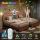 thumbnail image 5 of Yeshouse cama de plataforma terciopelo Princess, cabecera LED inteligente, cajón de almacenamiento, soporte de listones de madera, sin muelle de caja, 5 of 8