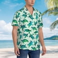 thumbnail image 5 of Balery Green Sea Turtle Print Men's Hawaiian Shirts Short Sleeve Beach Shirt Relaxed Fit Vacation Button Down Shirts-Large, 5 of 9