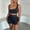 Black, variant on Women's Solid Color Two-Piece Tank Top and Shorts Casual Summer Outfit